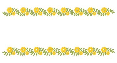 Çiçek sınır unsurları. Botanik çiçeği güzel bir bahar çerçevesi.