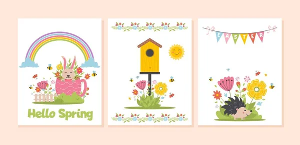 Frühlingskarte Mit Blumen Vector Illustration Natürliche Blume Einladung Zum Frühlingsfest — Stockvektor