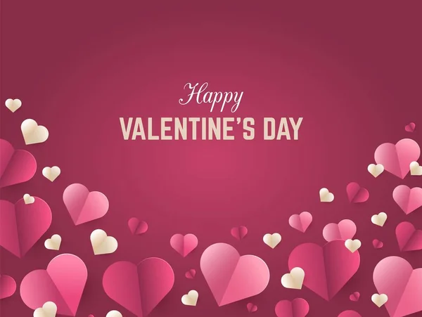 Kırmızı Kalpli Sevgililer Günü Kartı Kağıt Kart Geçmişini Seviyorum Romantik — Stok Vektör
