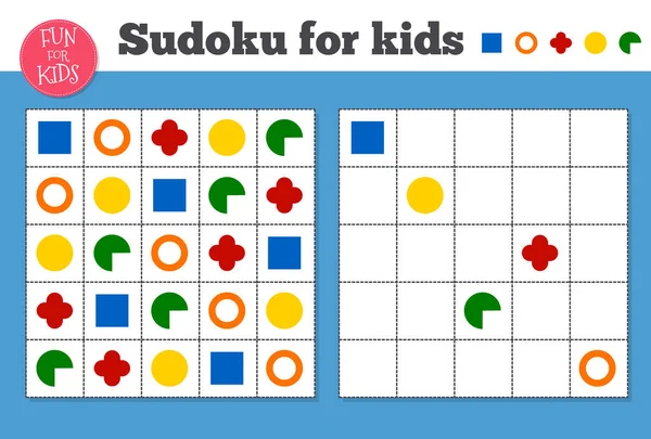 Sudoku Para Crianças Jogo Lógica Simples Corte Cola Ilustração