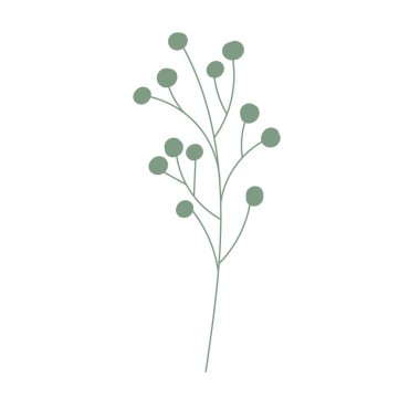 Tropikal yapraklar soyut otların yeşil doğal şekillerini bırakır. Bahar zamanı vektör illüstrasyonu. Çizgi sanatı doğası boho tarzı.