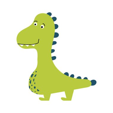 Küçük sevimli dinozorlar. Vektör çizimi. Bebek dino İskandinav tarzı. Çocuksu tekstil için karalama komik hayvanlar tasarımı.