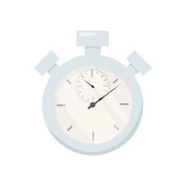 Kol saati el simgesinde. Yarışmalarda spor zamanlayıcısı. Başla, bitir. Zaman yönetimi. Vektör çizimi düz tasarım. Arkaplanda izole.