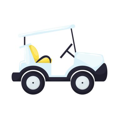Golf arabası izole edilmiş.