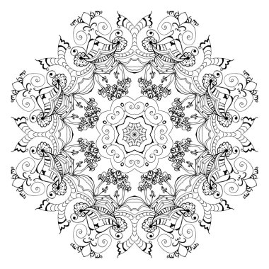 Mandala. Etnik dekoratif unsurlar. El çizimi meditasyon oryantal desen.