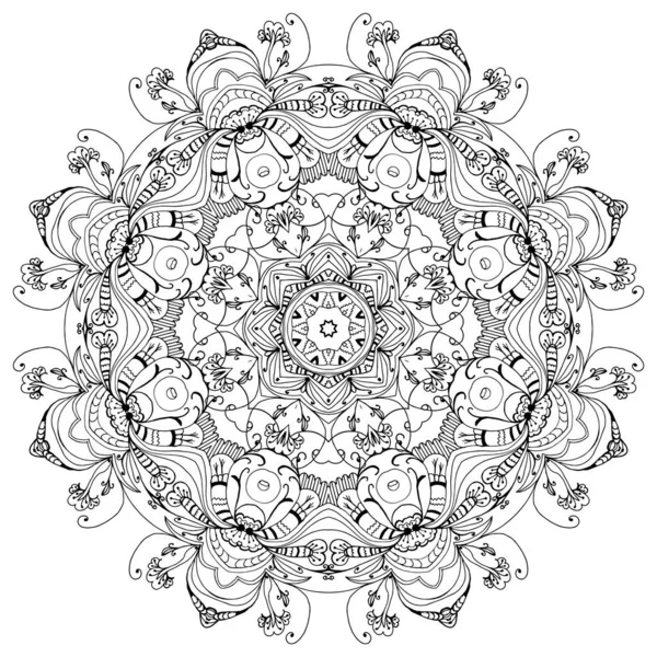 Mandala Etnische Decoratieve Elementen Handgetekend Meditatie Oosters Patroon — Stockvector