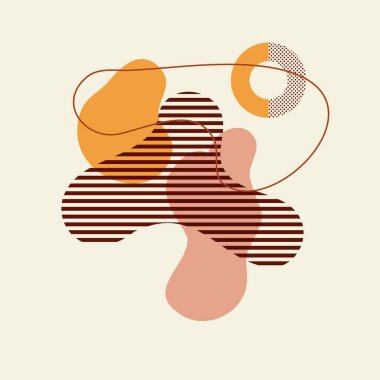 Moda Duvar Sanatı, organik soyut şekillere ve çıplak pastel renklere sahip şablonlar..