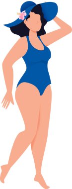 Yaz tatilinde mayo giymiş bir kadın.