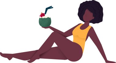 Yaz tatilinde mayo giymiş bir kadın.