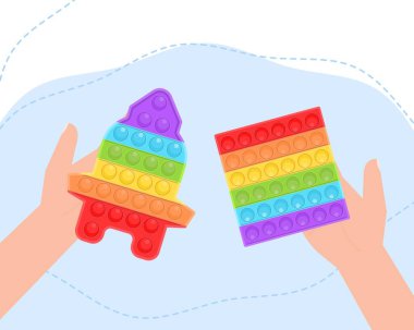 Yeni popüler çocuklar için silikon renkli bir oyuncak. Eller duyusal anti-stres oyuncağıyla oynar.