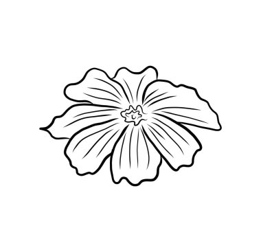 El çizimi çiçek arkaplanı. Çizgi sanatı çiçeği