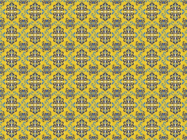 Azulejos Portuguese tile floor pattern — Stock Vector