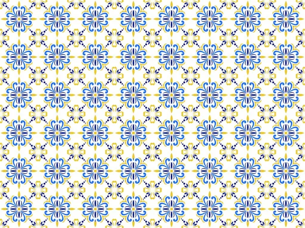 Azulejos Portugese tegelvloer patroon — Stockvector