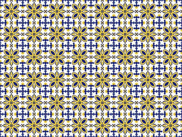 Azulejos Portuguese tile floor pattern — Stock Vector