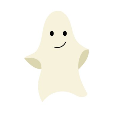 Beyaz arkaplanda izole edilmiş hayalet karakter simgesi.