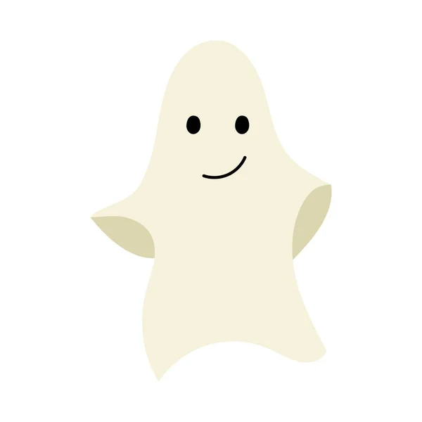 Emoticono de carácter fantasma aislado sobre fondo blanco. — Vector de stock