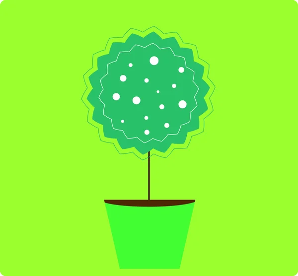 Bloem in pot, topiary — Stockvector
