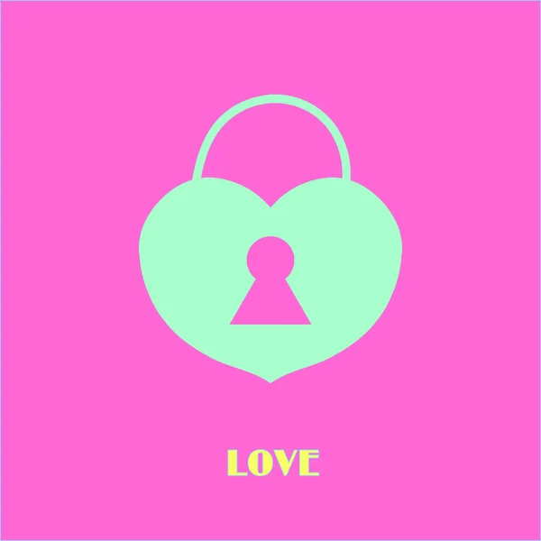 Heart key love vector icon — Stock Vector