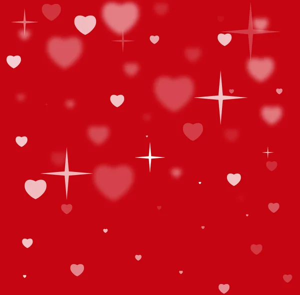 Fondo rojo con corazones — Archivo Imágenes Vectoriales