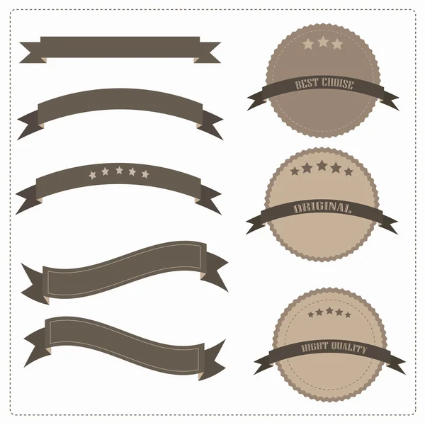 Set of labels and ribbons.Retro vintage style — Stock Vector