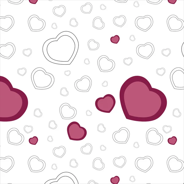 Hearts and baloons seamless pattern — Stock Vector