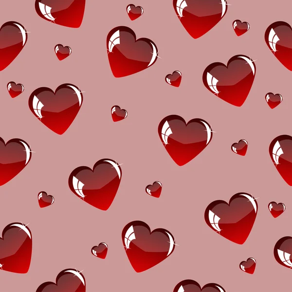 Patrón romántico sin costuras con corazones — Vector de stock