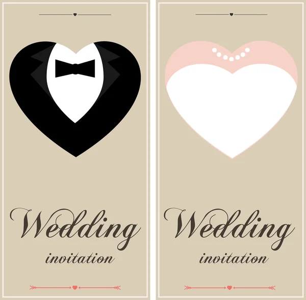 Красивые свадебные приглашения — стоковый вектор