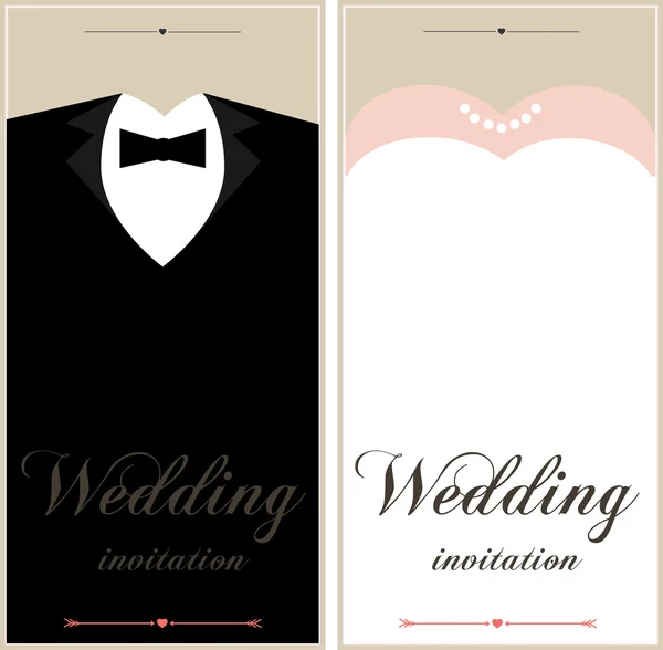 美しい結婚式の招待カード — ストックベクタ