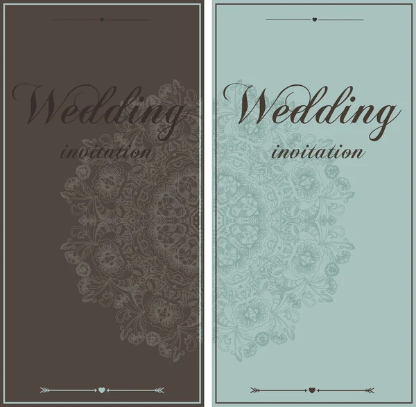 Hermosas tarjetas de invitación de boda — Vector de stock