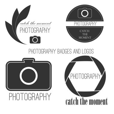 Vektör koleksiyon fotoğraf logo şablonlar. PhotoCam Logotype. Fotoğraf vintage rozetleri ve simgeler. Fotoğraf etiketleri.