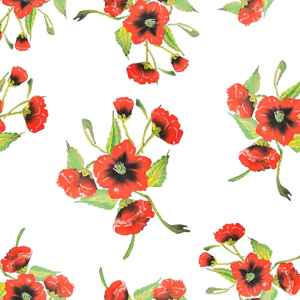 水彩ベクトル花のシームレスなパターン。ベクトル水彩花. — ストックベクタ