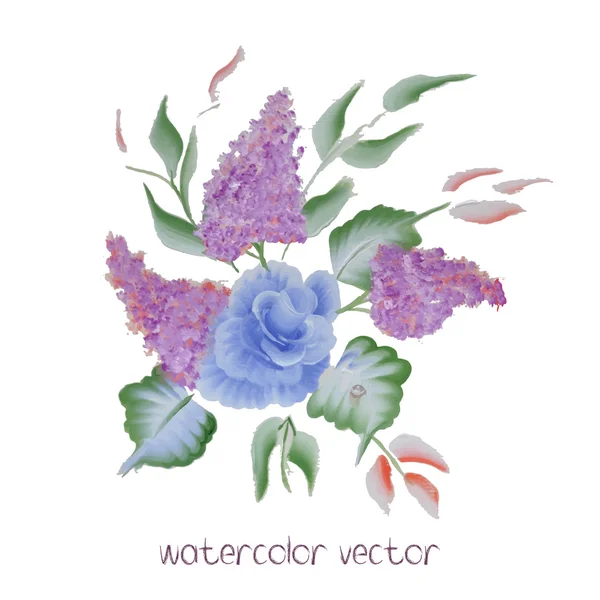 Watercolor Vector Flowers. Vector Watercolour Flowers. — Stock Vector