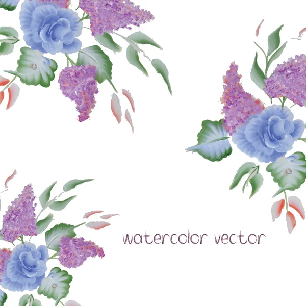 Acuarela Vector Flores. Vector Acuarela Flores . — Archivo Imágenes Vectoriales