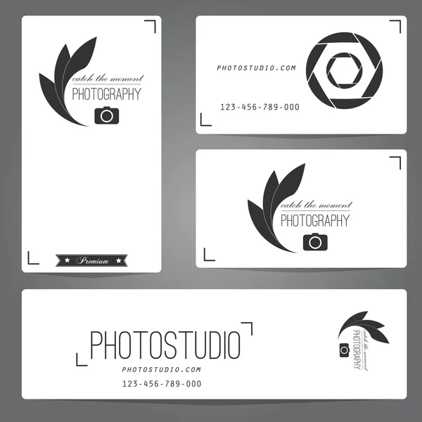 Photo studio logo and business card template. — Stock Vector