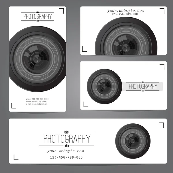 Foto studio logotyp och visitkort mall. — Stock vektor