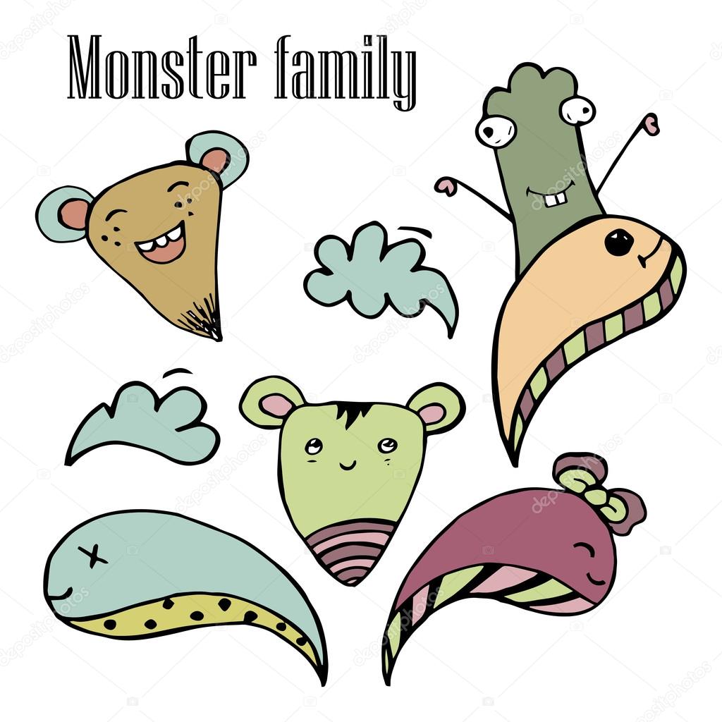 Vector Illustration Of Monsters And Cute Alien Friendly Cool Cute Hand Drawn Monsters Collection Doodle Design Elements ストックベクター C Danyliuki Vector Illustration Of Monsters And Cute Alien Friendly Cool Cute Hand Drawn Monsters Collection Doodle Design Elements ストックベクター C Danyliuki