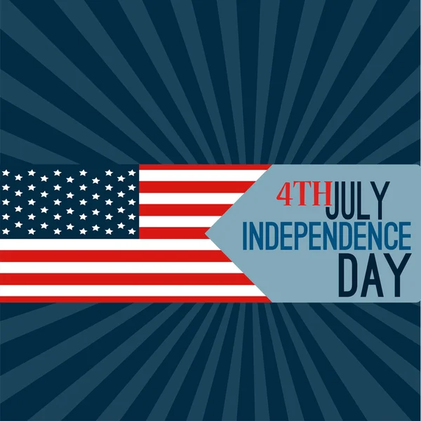 Feliz 4 de julio - Día de la Independencia - Vector Design - Julio — Archivo Imágenes Vectoriales