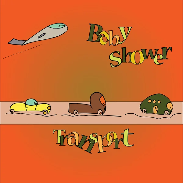 Aranyos baby Shower hostess kártya — Stock Vector