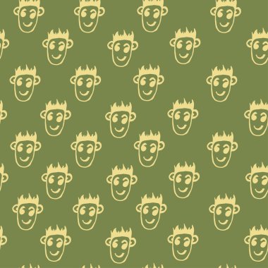 Dikişsiz desen kroki tasarımınız için komik halkların