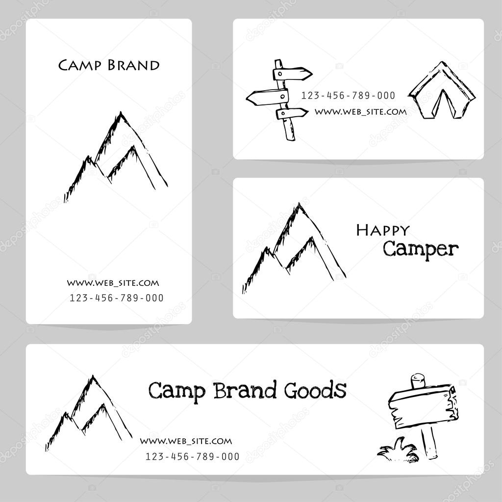 Camping - doodles collection.Vector banner templates set with doodles camping theme 