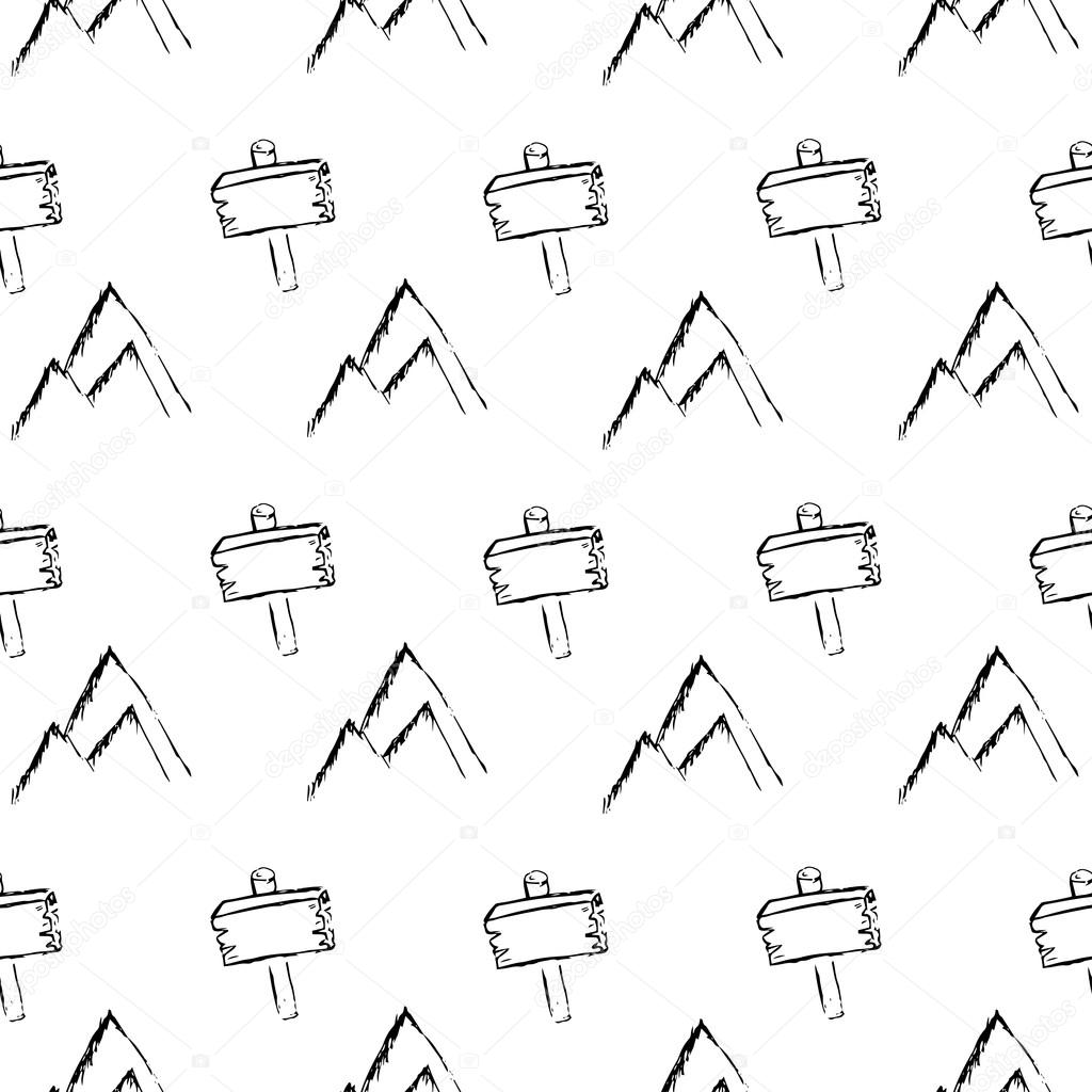 Camping - doodles collection. hand drawn camping seamless pattern