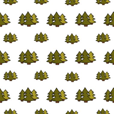 Kamp - koleksiyon doodles. elle çizilmiş kamp seamless modeli