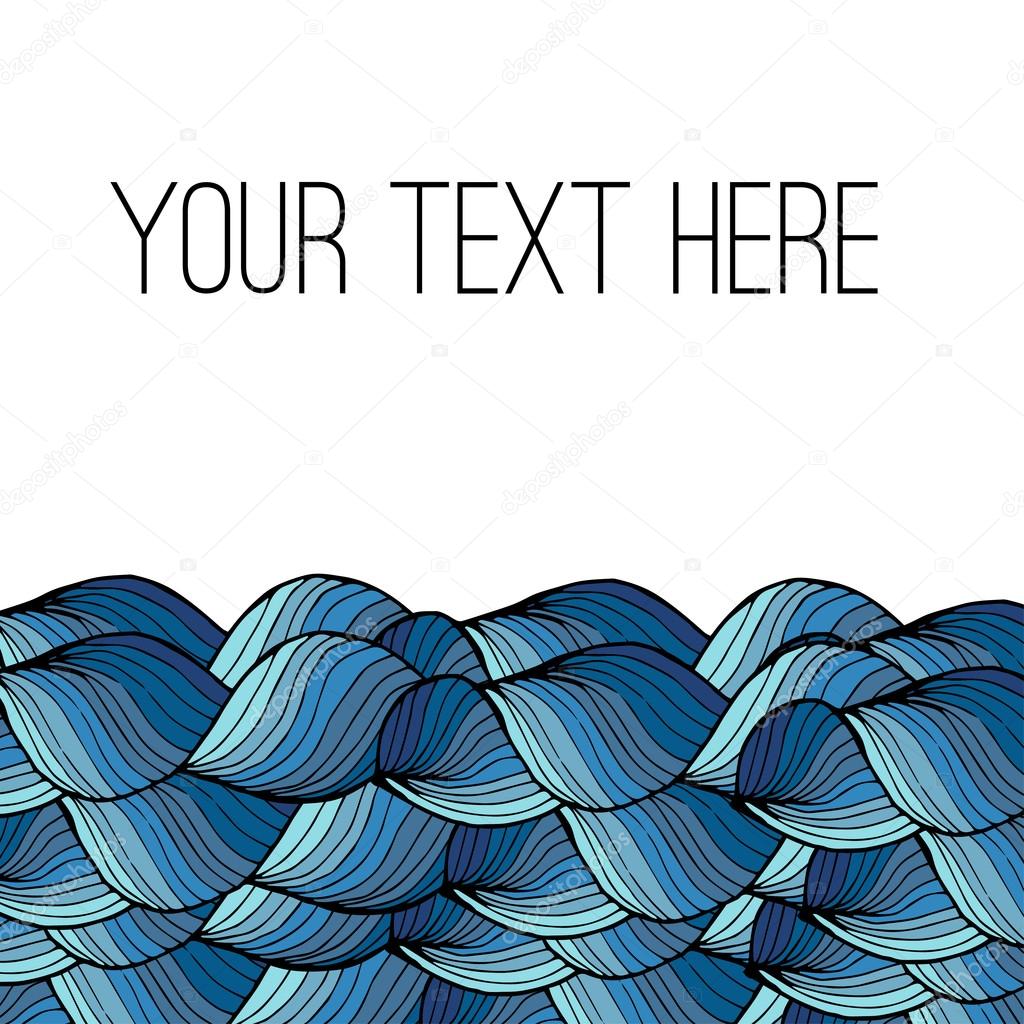  abstract hand-drawn pattern, waves background. Can be used for wallpaper, pattern fills, web page background,surface textures