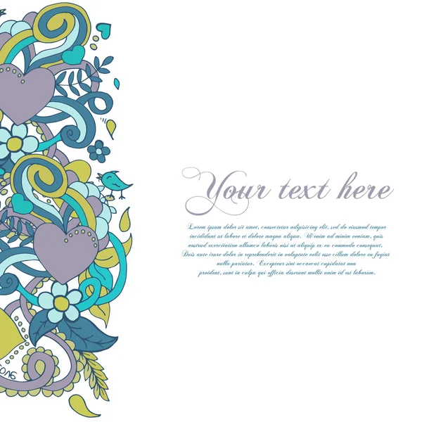 抽象的なベクトル、装飾的な自然の背景。カードのテンプレート フレーム デザイン。花の要素. — ストックベクタ