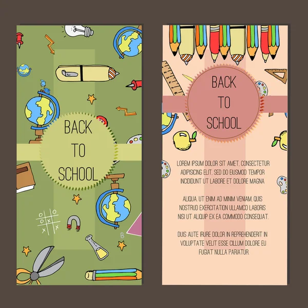 Serbest çizim okul öğeleri. Afiş kümesi. Okula dönüş. 