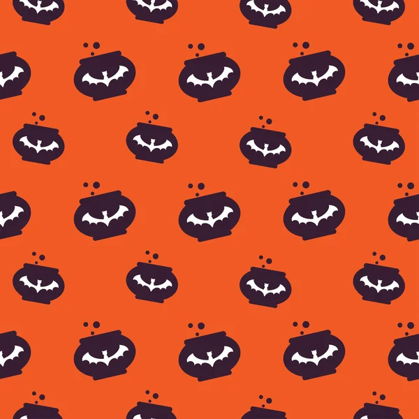 Happy Halloween bakgrund. Seamless mönster. Vektor illustration. Samling av sömlösa mönster i traditionell semester färger. — Stock vektor