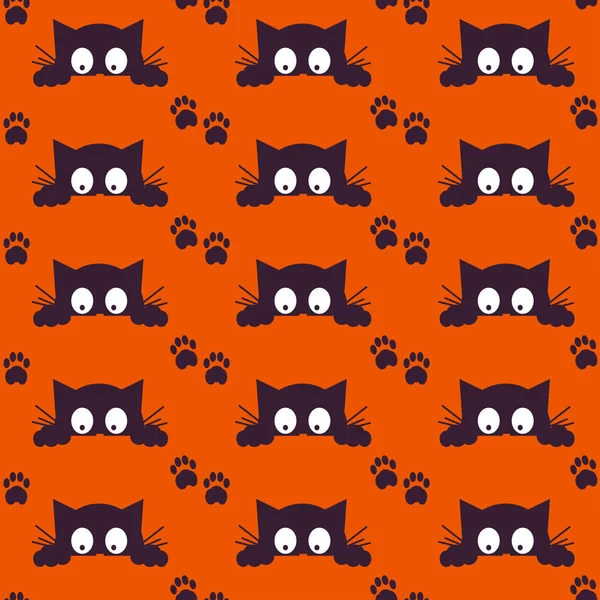 Feliz fondo de Halloween. Patrón sin costuras. Ilustración vectorial. Colección de patrones sin costura en los colores navideños tradicionales . — Vector de stock