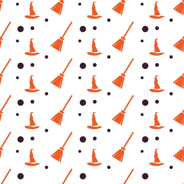 Happy Halloween bakgrund. Seamless mönster. Vektor illustration. Samling av sömlösa mönster i traditionell semester färger. — Stock vektor