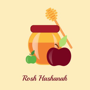 Yahudi yeni yılı, rosh hashanah için tebrik kartı tasarımı. 