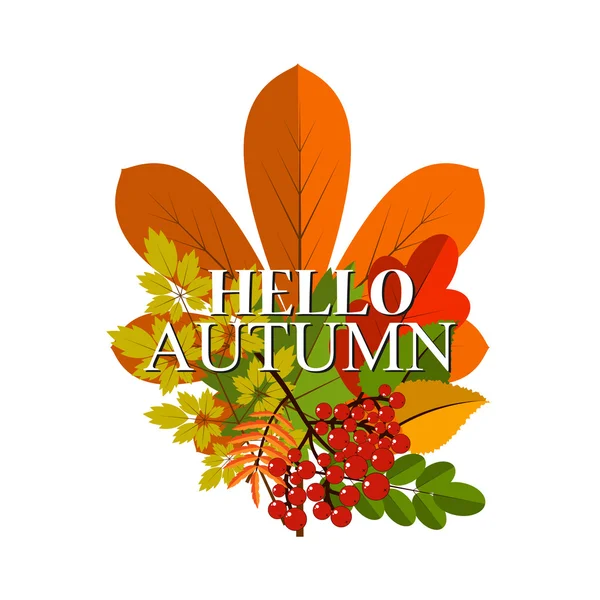 Autumn foliage vector banner. Autumn typographical background with autumn leaves. Autumn typographic. Fall leaf. Vector illustration EPS 10. Autumn sale vector banner — Stock Vector